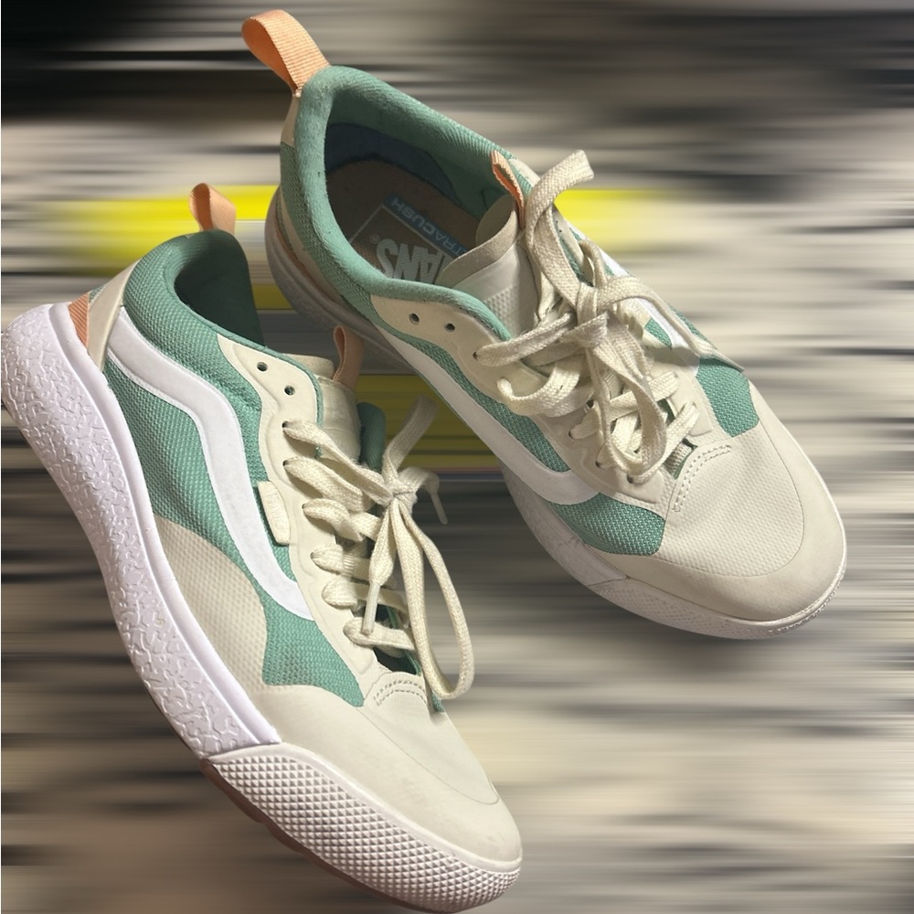 Vans Mint and Cream Casual Sneakers